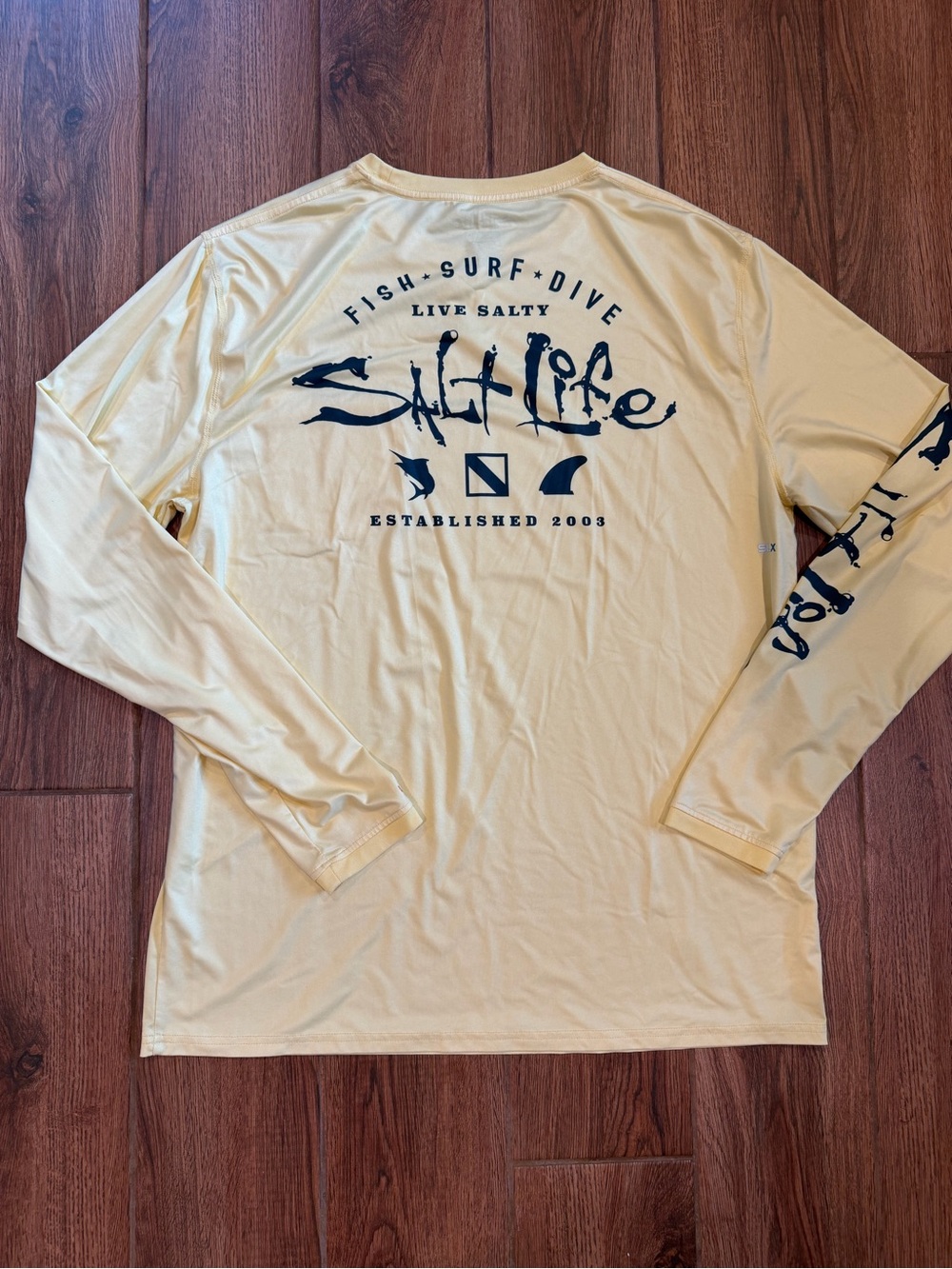 Salt Life SLX Men's Long Sleeve Performance UV Shirt - Yellow / large